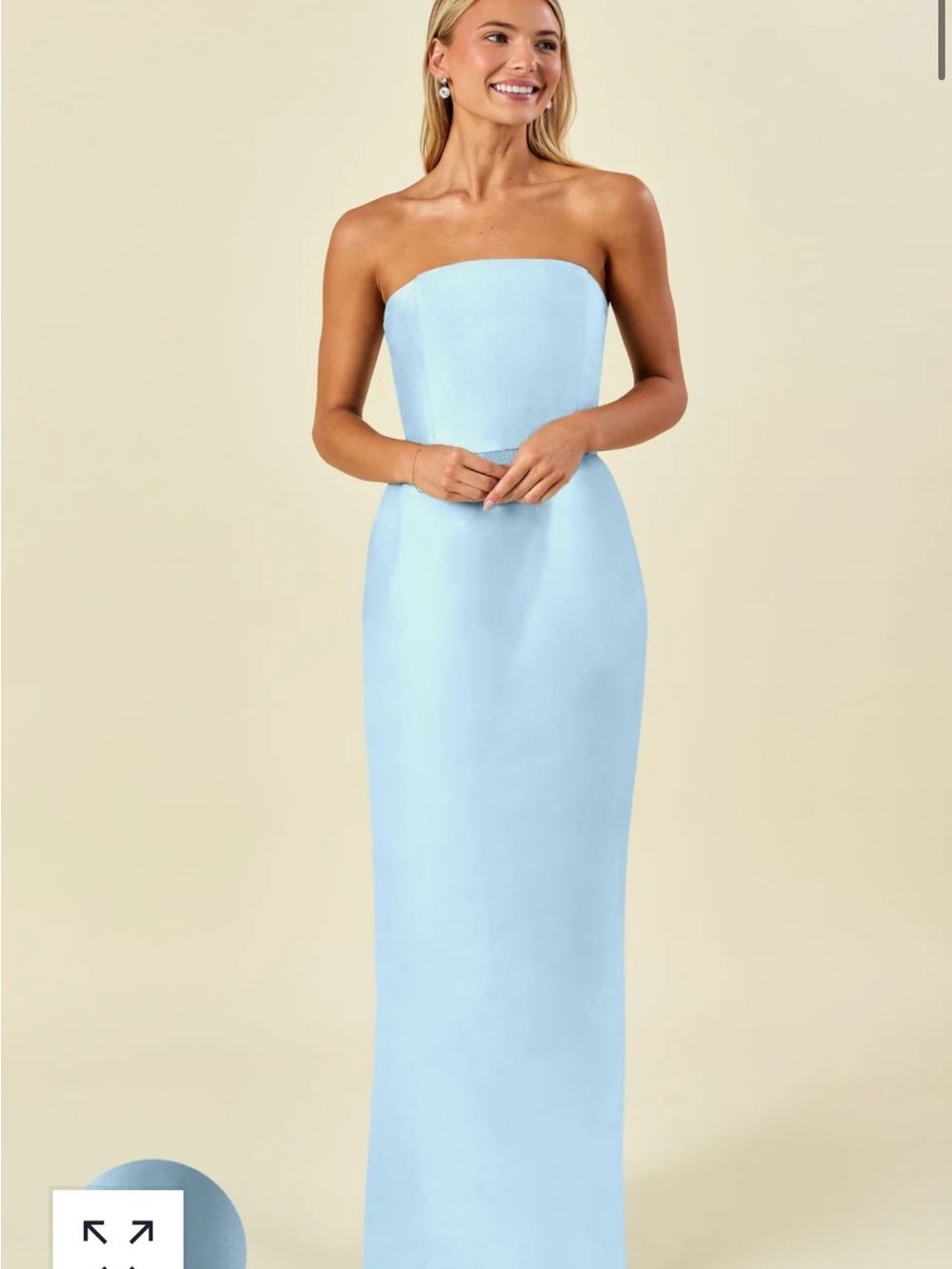 Lulakate Strapless Blue bridesmaid dress